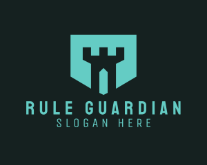 Geometric Turret Badge logo design