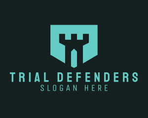 Geometric Turret Badge logo design