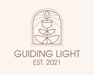 Brown Window Candle  logo design