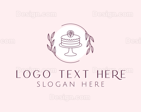 Flower Cake Dessert Logo