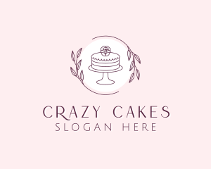 Flower Cake Dessert logo design