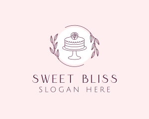 Flower Cake Dessert logo design