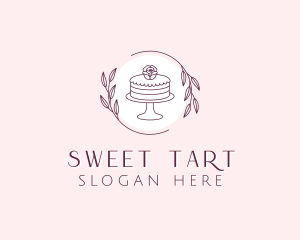 Flower Cake Dessert logo design