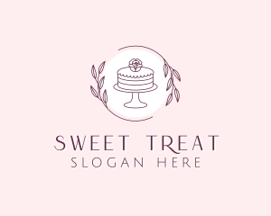 Flower Cake Dessert logo design