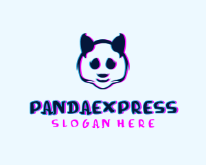 Glitch Panda Gamer logo design