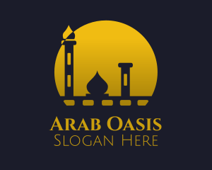 Yellow Mosque Sunset logo design