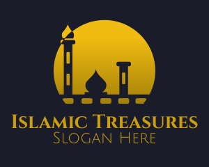 Yellow Mosque Sunset logo design