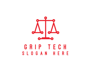 Tech Scales of Justice logo design