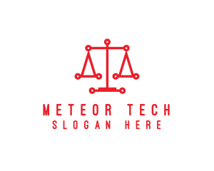 Tech Scales of Justice logo design