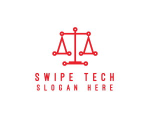 Tech Scales of Justice logo design