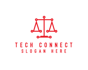 Tech Scales of Justice logo design