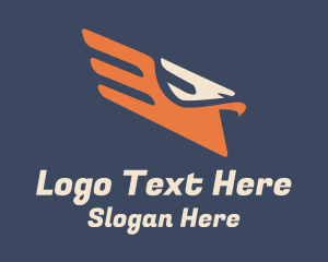 Minimalist - Orange Winged Eagle logo design