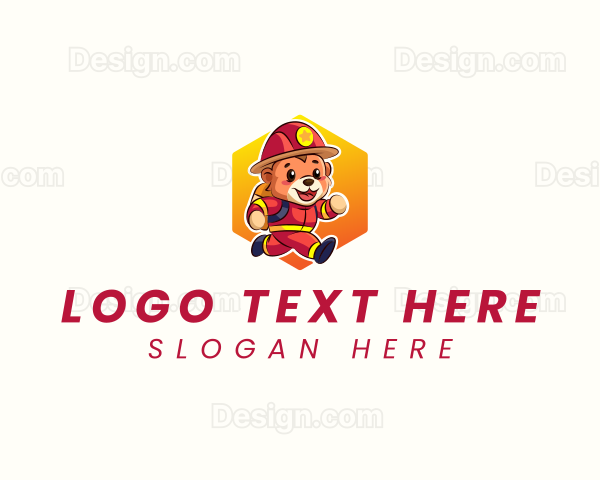 Fireman Running Bear Logo