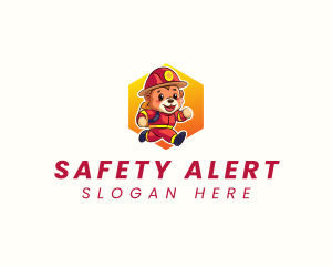 Fireman Running Bear logo design