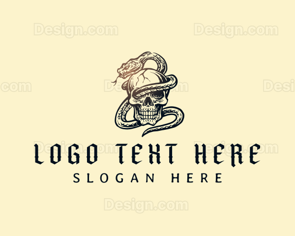 Serpent Snake Skull Logo