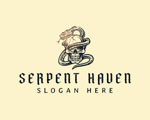 Serpent Snake Skull logo design