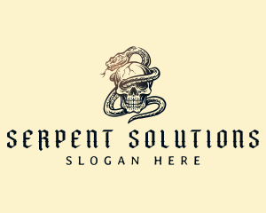 Serpent Snake Skull logo design