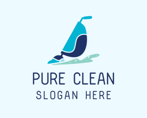 Blue Cleaning Vacuum logo design