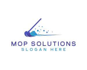 Mop Janitor Housekeeping logo design