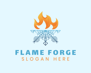 Flame Snow Ventilation logo design