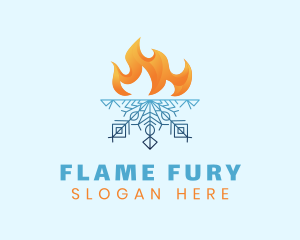 Flame Snow Ventilation logo design