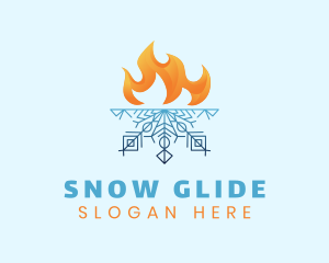 Flame Snow Ventilation logo design