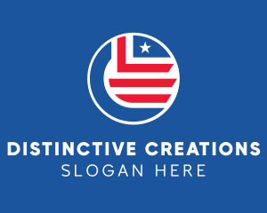 Star Stripes Patriotic Flag Logo