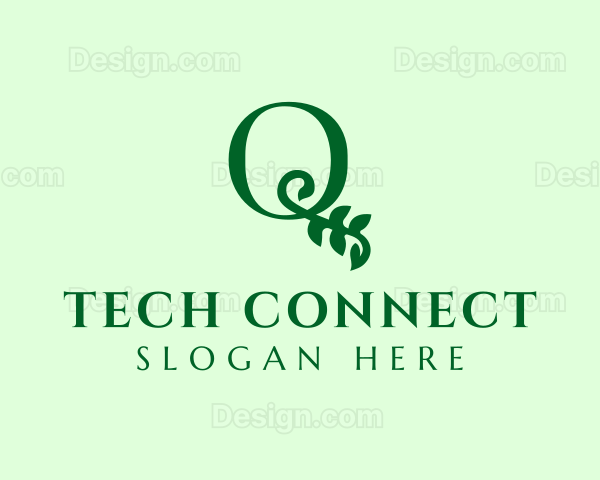Eco Leaf Letter Q Logo