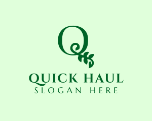 Eco Leaf Letter Q  logo design