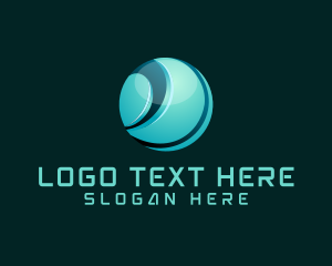 3D Digital Technology Globe logo design