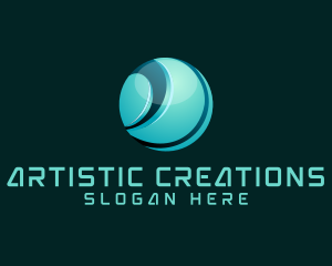 3D Digital Technology Globe logo design