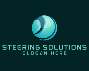 3D Digital Technology Globe logo design