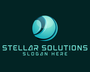 3D Digital Technology Globe logo design