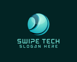 3D Digital Technology Globe logo design