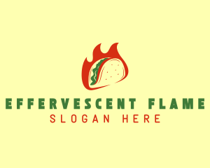 Flaming Taco Snack logo design