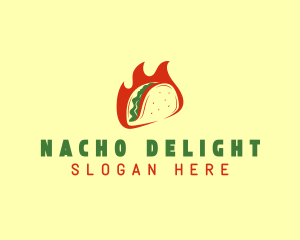 Flaming Taco Snack logo design