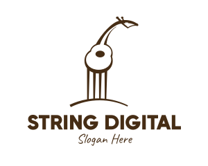 Brown Guitar Giraffe logo design