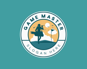 Female Golf Player logo