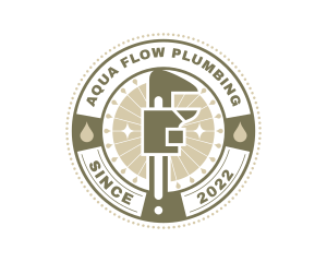 Plumber Wrench Emblem  logo