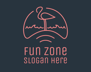 Pink Flamingo Island logo design