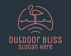 Pink Flamingo Island logo design