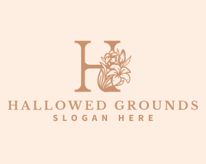 Organic Floral Flower Letter H logo design