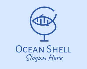 Blue Globe Fish logo design