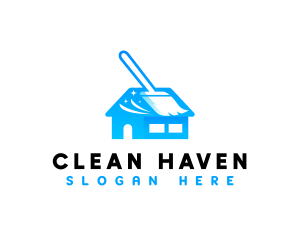 Cleaning Broom Housekeeping logo design