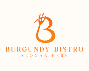 Restaurant Utensils Letter B logo design