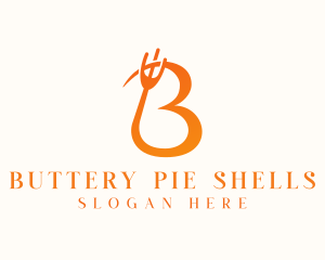 Restaurant Utensils Letter B logo design