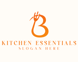 Restaurant Utensils Letter B logo