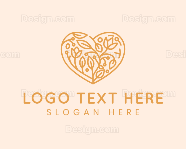 Leaf Flower Heart Logo