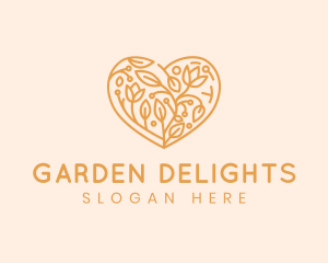 Leaf Flower Heart logo design