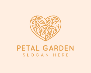 Leaf Flower Heart logo design